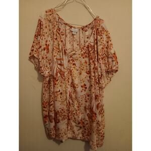 🩷Jaclyn Smith Blouse, Women's Plus Size 3X, Floral Print Pinks, Has Snag